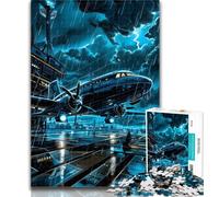 1000 Piece Puzzle Aircraft Under Lightning Adult Puzzles 1000 Pieces,for Age 14+ Impossible Game Best Gift for Adults And Teenagers 26x38cm