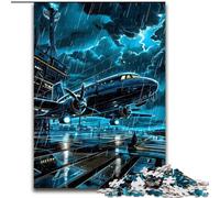 1000 Piece Puzzle Aircraft Under Lightning Jigsaws 1000 Pieces for Adults Skill Level Beginner, Great for Birthday (Szie 26x38cm)