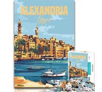 1000 Piece Puzzle Alexandria Egypt 1000 Piece Jigsaw Puzzle for Adults And Teenagers,for Educational Game Challenge Toy Artists Collection, Fine Art 75x50cm