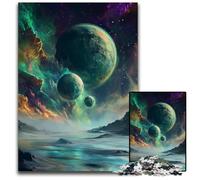 1000 Piece Puzzle Alien Planet Landscape Paper Jigsaw Puzzles Perfect for Christmas Halloween Easter New Year 1000 PCS(38x26cm)