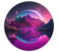 1000 Piece Puzzle Alien Planet Landscape Round Jigsaws 1000 Pieces for Adults Intricate Design for Teenagers, DIY Decor, And Brain-Boosting Fun 67.5x67.5cm
