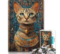 1000 Piece Puzzle Ancient Egyptian Cat 1000 Piece Jigsaw Puzzles for Teenagers,Educational Toys & Games for Adults And Teenagers 26x38cm