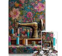 1000 Piece Puzzle Ancient Sewing Machine Jigsaws Puzzles 1000 Pieces for Teenagers Gifts,Challenging Difficult with Fully Interlocking Randomly Shaped Pieces 50x75cm