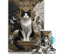 1000 Piece Puzzle Angel Cat Jigsaw Puzzle 1000 Pieces for Teenagers,Educational Games Home Decoration Artists Collection, Fine Art 26x38cm