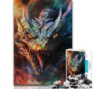1000 Piece Puzzle Angry Dragon 1000 Pieces Jigsaw Puzzle For Adults Teens,Toy Intellectual Game Artists Collection, Fine Art 50x75cm