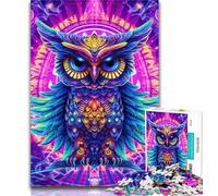 1000 Piece Puzzle Animal Colorful Owl Jigsaw Puzzles for Adults 1000 Pieces,Relax Games Is Ideal As A Gift for The Whole Family 26x38cm
