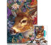 1000 Piece Puzzle Animal Deer 1000 Piece Jigsaw Puzzles,Challenging Difficult with Fully Interlocking Randomly Shaped Pieces 50x75cm