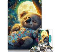 1000 Piece Puzzle Animal Koala 1000 Piece Jigsaw Puzzles for Teenagers,Charcoal Art Staycation Kill Time for Home Decoration (50x75cm)