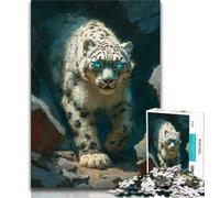 1000 Piece Puzzle Animal Snow Leopard Puzzles for Adults Teens 1000 Pieces,Toys Educational Games Stress Relieving Enhance Love between Couples (50x75cm)