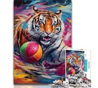 1000 Piece Puzzle Animal Tigers Adult Jigsaw Puzzles 1000 Pieces,Challenging Difficult with Fully Interlocking Randomly Shaped Pieces (50x75cm)