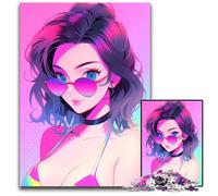 1000 Piece Puzzle Anime Cute Girl Summer Jigsaw Puzzles Creative Family Game & Home Decor for Teenagers 1000 PCS(75x50cm)