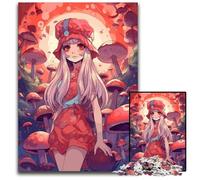 1000 Piece Puzzle Anime Mushroom Girl Jigsaw Puzzles BrainChallenging DIY Decorative Game Family Interactive Toy 1000 PCS(38x26cm)
