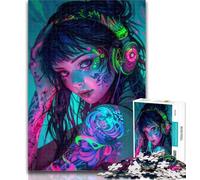 1000 Piece Puzzle Anime Psychedelic Girl Jigsaws 1000 Pieces for Teenagers,Toys Educational Games Stress Relieving Unique Home Decor And Gifts 26x38cm