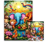 1000 Piece Puzzle Art Animal World Wooden Jigsaw Puzzles for Adults Challenging DIY Brain Teaser, Perfect Family Game Or Decorative Gift 50x75CM/19.68x29.52inch