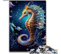 1000 Piece Puzzle Art Animals Seahorses Wooden Jigsaw Ideal for And Family Fun for Holidays, Birthdays size 50x75cm