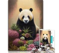 1000 Piece Puzzle Art Flower with Panda 1000 Piece Jigsaw Puzzles for Adults & Teens,Challenging Game for The Whole for Women, Gifts for Men (50x75cm)