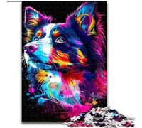 1000 Piece Puzzle Art Graffiti Dog cardboard Jigsaw Puzzles Family Interaction & Fun Gift, Vibrant Abstract Design (Size 26x38cm)