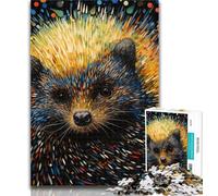 1000 Piece Puzzle Art Hedgehog Jigsaws Puzzles 1000 Pieces for Adults Gifts,Learning Educational Toy for Is Ideal As A Gift for The Whole Family 50x75cm