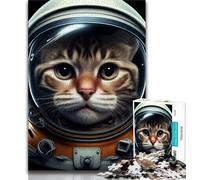 1000 Piece Puzzle Astronaut Cat Space Animal Jigsaw Puzzles for Adults 1000 Pieces,Train Your Brain And Hands Birthday Present, Gifts (50x75cm)