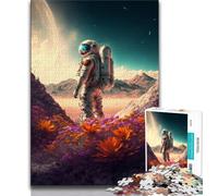 1000 Piece Puzzle Astronaut in Beautiful Landscape 1000 Piece Jigsaw Puzzles for Teenagers Gifts,Artists Collection, Fine Art for Age 14+ (50x75cm)