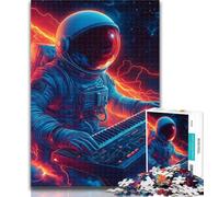 1000 Piece Puzzle Astronaut Playing Music 1000 Pieces Jigsaw Puzzles for Adults And Teens,Artists Collection, Fine Art for Age 14+ 26x38cm