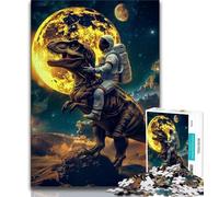 1000 Piece Puzzle Astronaut Riding Tyrannosaurus Rex 1000 Piece Jigsaw Puzzle for Adults Teens,Train Your Brain And Hands Gifts for Friends And Family (50x75cm)