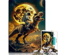 1000 Piece Puzzle Astronaut Riding Tyrannosaurus Rex Puzzles for Adults Teens 1000 Pieces,Toys Educational Games Stress Relieving Enhance Love between Couples (50x75cm)