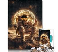 1000 Piece Puzzle Astronaut Sitting on The Moon Jigsaw Puzzle 1000 Pieces for Teenagers,Educational Games Home Decoration Artists Collection, Fine Art 50x75cm