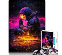 1000 Piece Puzzle Astronaut Sitting on The Moon Jigsaw Puzzles for Adults 1000 Pieces,Relax Games Is Ideal As A Gift for The Whole Family 50x75cm