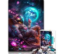 1000 Piece Puzzle Astronaut Sitting on The Moon Jigsaws Puzzles 1000 Pieces for Adults Gifts,Learning Educational Toy for Is Ideal As A Gift for The Whole Family 50x75cm