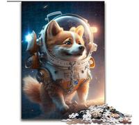 1000 Piece Puzzle Astronaut Space Corgi Dog 1000Pc Adults Jigsaw Puzzle Interactive Family Game, Suitable for Ages 14+ (Size 26x38cm)