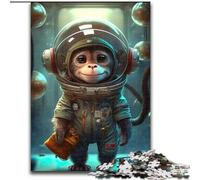1000 Piece Puzzle Astronaut Space Monkey Ape Jigsaw Puzzles for Adults 1000 Challenging Brain Teaser for Teenagers, Family Fun, DIY Home Decor Gift (Size 26x38cm)