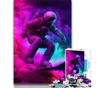 1000 Piece Puzzle Astronaut Surfing 1000 Piece Jigsaw Puzzles for Adults Gifts,learning Educational Toys Unique Home Decor And Gifts 75x50cm
