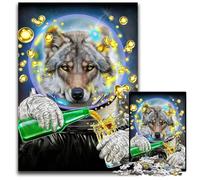 1000 Piece Puzzle Astronaut Wolf Paper Jigsaw Puzzles Brain Teaser Game for Teenagers Perfect 1000 PCS(38x26cm)