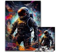 1000 Piece Puzzle Astronaut Wooden Jigsaw Puzzles for Adults Challenging DIY Brain Teaser, Perfect Family Game Or Decorative Gift 50x75CM/19.68x29.52inch