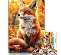 1000 Piece Puzzle Autumn Fox 1000 Piece Jigsaw Puzzles for Adults & Teens,Challenging Game for The Whole for Women, Gifts for Men 26x38cm