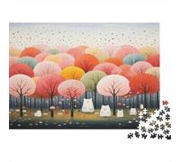 1000 Piece Puzzle, Autumn Trees with Bears, 38x26cm/1000pcs