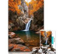 1000 Piece Puzzle Autumn Waterfall Landscape Jigsaw Puzzles 1000 Pieces for Adults Teens,Learning Educational Toy for Is Ideal As A Gift for The Whole Family 26x38cm