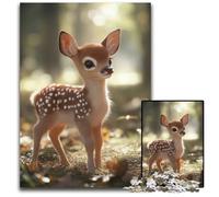 1000 Piece Puzzle Baby Deer Fawn in Forest Impossible Jigsaw Puzzles for Adults Perfect for Family Fun Party Games Birthday Party Favors 1000 PCS(38x26cm)