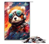 1000 Piece Puzzle Baby Robot Red Panda by SplattersLots of Thick Coloured Jigsaw for Adults Wood Jigsaw Great Gifts for Christmas 75x50cm