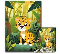 1000 Piece Puzzle Baby Tiger in Jungle Paper Jigsaw Puzzles for Adults for Home Decor Ideal Christmas & New Year Gift for Teenagers 1000 PCS(38x26cm)