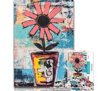 1000 Piece Puzzle Basquiat Flowers 1000 Piece Jigsaw Puzzles for Adults & Teens,Challenging Game And Family Play Secret Santa Gifts 50x75cm