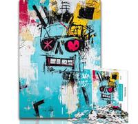 1000 Piece Puzzle Basquiat-style Robot 1000 Piece Jigsaw Puzzles,Challenging Difficult with Fully Interlocking Randomly Shaped Pieces 50x75cm