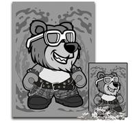 1000 Piece Puzzle Bear Punk Cartoon Jigsaw Puzzles for Adults Family Fun Activity Brain Challenge for Teenager 1000 PCS(38x26cm)