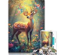 1000 Piece Puzzle Beautiful Deer 1000 Pieces Jigsaw Puzzle For Adults Teens,Wall Decoration Unique Birthday And Xmas Gifts Suitable for And 14 50x75cm