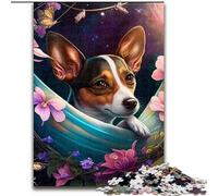1000 Piece Puzzle Beautiful Rat Terrier Jigsaw Puzzles size 26x38cm Challenging Brain Teaser for Teenagers, Family Fun Interactive Game