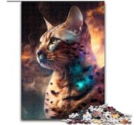 1000 Piece Puzzle Bengal Cat Nebula 1000 Pieces Puzzles for Adults Family Interactive Game, Ideal for Teenagers, Brain Teaser Gift (Szie 26x38 cm)