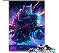 1000 Piece Puzzle Biker Cat Puzzles for Adults size 50x75cm Educational Activity for Cognitive Skills Cognitive Skill Improvement