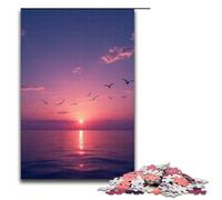 1000 Piece Puzzle Birds Flying Across The Sky at Dusk Jigsaw for Adults Wooden Jigsaw Challenging Game 1000 PCS(75x50cm)