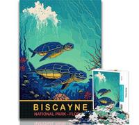 1000 Piece Puzzle Biscayne Sea Turtles Adult Jigsaw Puzzles 1000 Pieces,Challenging Difficult with Fully Interlocking Randomly Shaped Pieces 26x38cm